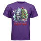 FEELING FESTIVE graphic tee black front, cute goth reaper christmas tree tee Project Hood
