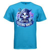 FEELING NAUTI graphic tee light steel front, cute reaper anchor and banner tee Project Hood