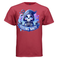FEELING NAUTI graphic tee navy front, cute anchor and banner goth tee for her Project Hood