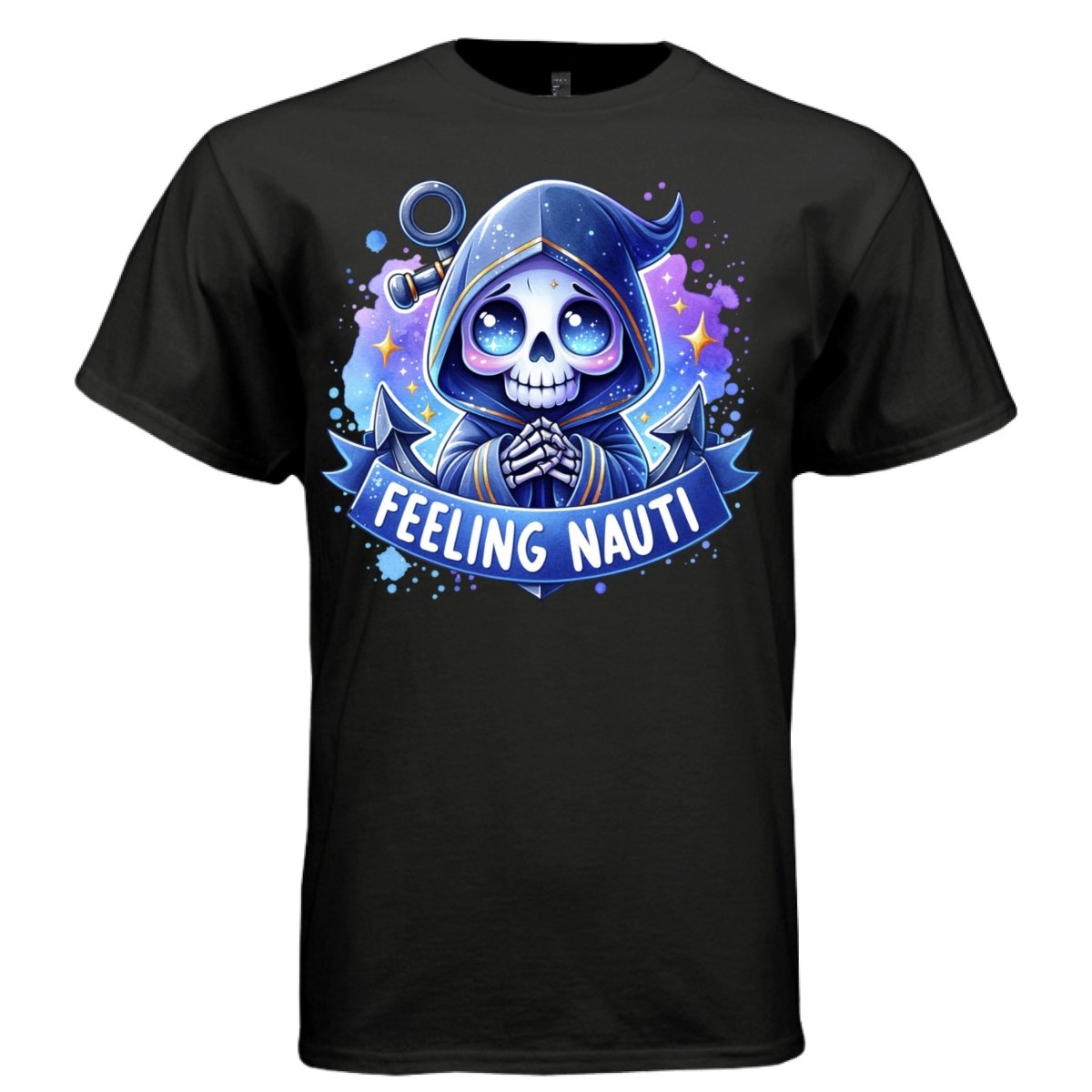 FEELING NAUTI graphic tee sand front, cute pastel goth anchor and banner tee Project Hood