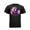 SPILL THE TEA tee in black, front, cute reaper teapot graphic tee for her, soft cotton - Project Hood