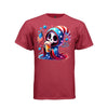 RED WHITE AND BOOZY tee in athletic red, front, cute pastel goth reaper flag and beer graphic tee for women - Project Hood