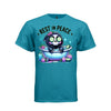 REST IN PEACE tee in teal, front, creepy cute reaper spa bath graphic tee for her - Project Hood