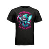 SCREAMING ON THE INSIDE tee in black, front, cute reaper fairy reaper graphic tee for her - Project Hood