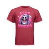 SEND NOODS tee in athletic red, front, cute pastel goth reaper ramen noodles graphic tee for women - Project Hood