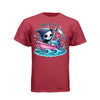 SMOOTH SAILING tee in athletic red, front, cute pastel goth reaper shark boat graphic tee for women - Project Hood