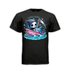 SMOOTH SAILING tee in black, front, cute reaper shark boat graphic tee for her - Project Hood