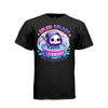 SPLISH SPLASH YOUR OPINION IS TRASH tee in black, front, cute reaper kiddie pool graphic tee for her - Project Hood