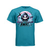 STAY AWAY tee in teal, front, creepy cute reaper rain cloud graphic tee for her - Project Hood