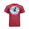 STAY MAGICAL tee in athletic red, front, cute pastel goth reaper riding unicorn graphic tee for women - Project Hood