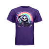 STAY SPOOKY tee in purple, front, kawaii goth reaper pastel rainbow graphic tee for women - Project Hood