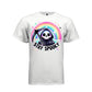 STAY SPOOKY tee in white, front, pastel goth reaper pastel rainbow graphic shirt for women - Project Hood