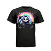 STAY SPOOKY tee in black, front, cute reaper pastel rainbow graphic tee for her - Project Hood