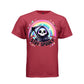 STAY SPOOKY tee in athletic red, front, cute pastel goth reaper pastel rainbow graphic tee for women - Project Hood