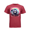 STAY SPOOKY tee in athletic red, front, cute pastel goth reaper pastel rainbow graphic tee for women - Project Hood