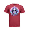 SUCKS TO SUCK tee in athletic red, front, cute pastel goth reaper purple lollipop graphic tee for women - Project Hood
