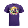 SUNSHINE STATE OF MIND tee in purple, front, kawaii goth reaper tropical island graphic tee for women - Project Hood