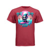 SUP tee in athletic red, front, cute pastel goth reaper paddle board graphic tee for women - Project Hood