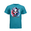 SWEET FREEDOM tee in teal, front, creepy cute reaper rocket popsicle graphic tee for her - Project Hood