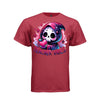 TEACHER VIBES tee in athletic red, front, cute pastel goth reaper pink apple graphic tee for women - Project Hood
