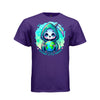 TEACHING LITTLE HUMANS tee in purple, front, kawaii goth reaper earth globe graphic tee for women - Project Hood