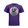 THIS LITTLE LIGHT OF MINE tee in purple, front, kawaii goth reaper pink christmas lights graphic tee for women - Project Hood