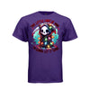 THIS LITTLE LIGHT OF MINE tee in purple, front, kawaii goth reaper rainbow christmas lights graphic tee - Project Hood