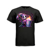 THIS LITTLE LIGHT OF MINE tee in black, front, cute reaper dumpster fire graphic tee for her - Project Hood