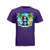 TOES IN THE WATER ASS IN THE SAND tee in purple, front, kawaii goth reaper palm tree beach graphic tee - Project Hood
