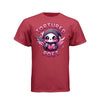 TORTURED POET tee in athletic red, front, cute pastel goth reaper quill and book graphic tee for women - Project Hood