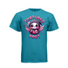 TORTURED POET tee in teal, front, creepy cute reaper quill and book graphic tee for her - Project Hood