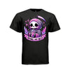 TRYING MY BEST tee in black, front, cute reaper iced drink graphic tee for her - Project Hood