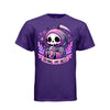 TRYING MY BEST tee in purple, front, kawaii goth reaper iced drink graphic tee for women - Project Hood