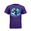 WHALE HELLO THERE tee in purple, front, kawaii goth reaper orca whale graphic tee for women - Project Hood