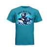 WHALE HELLO THERE tee in teal, front, creepy cute reaper orca whale graphic tee for her - Project Hood