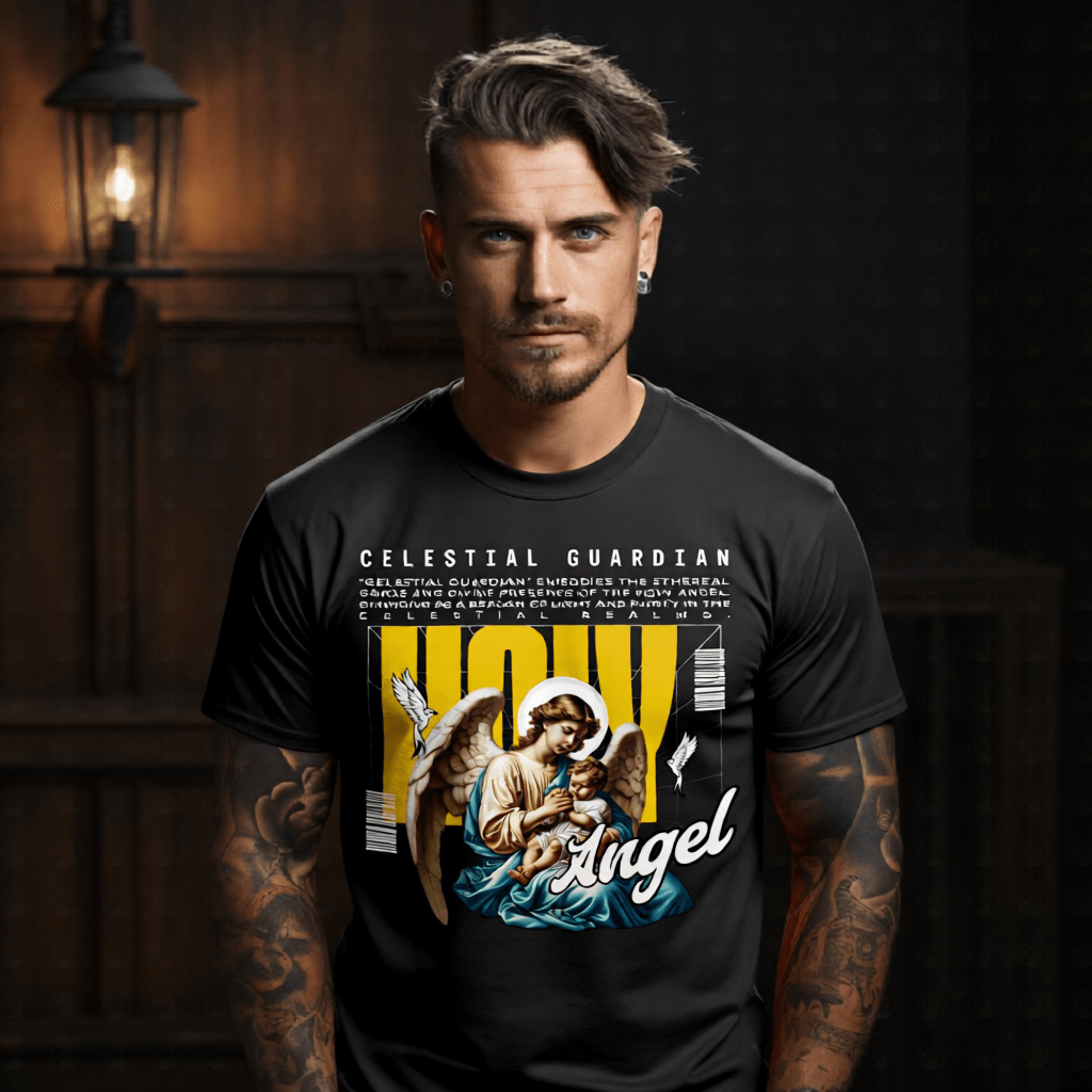 CELESTIAL GUARDIAN Holy Angel Dove Light Oversized Streetwear T-Shirt | Project Hood 197 - Project Hood