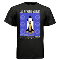 CEO OF WEIRD SOCIETY Y2K Space Shuttle Globe Graphic T-Shirt | Unisex Streetwear 307 - Project Hood