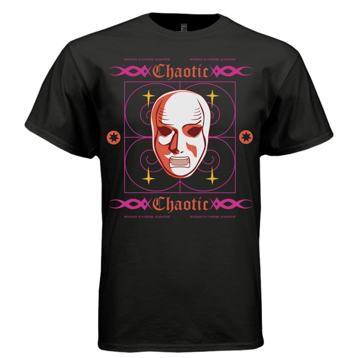 CHAOTIC Y2K Theatre Mask Gothic Graphic T-Shirt | Unisex Streetwear 314 - Project Hood
