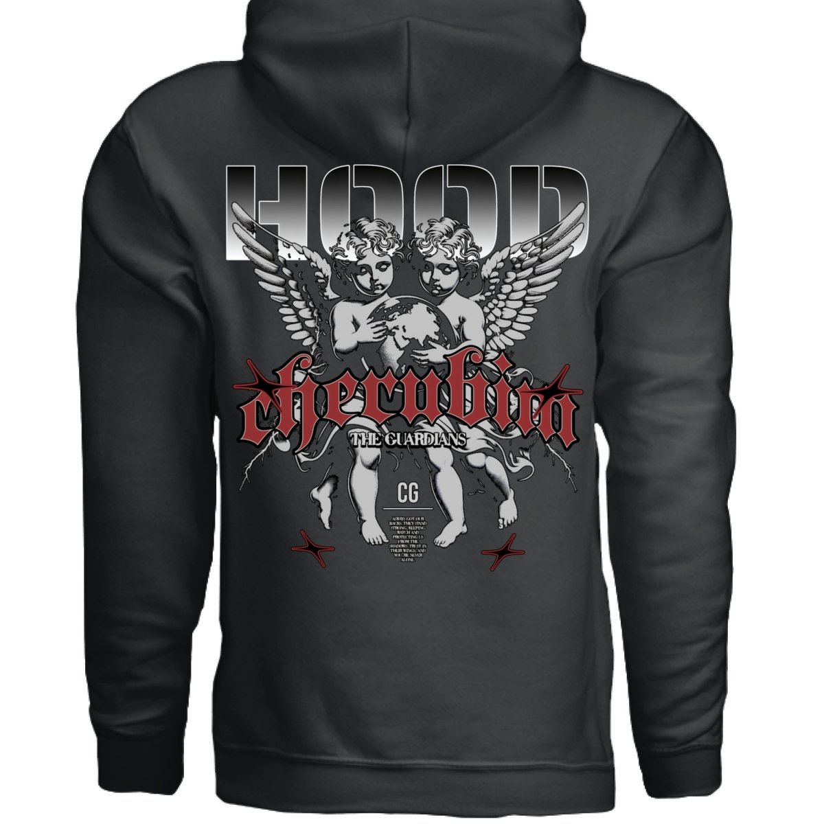CHERUBIM Guardian Angel Graphic Oversized Hoodie | Project Hood 153 - Project Hood