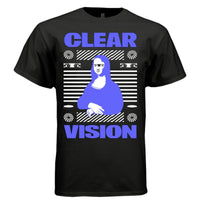 CLEAR VISION Y2K Blue Mona Lisa Graphic T-Shirt | Unisex Streetwear 324 - Project Hood