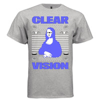 CLEAR VISION Y2K Blue Mona Lisa Graphic T-Shirt | Unisex Streetwear 324 - Project Hood