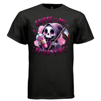 COFFEE IS MY BLOOD TYPE Cute Reaper Iced Coffee Graphic T-Shirt | Coffee Lover Tee 428 - Project Hood
