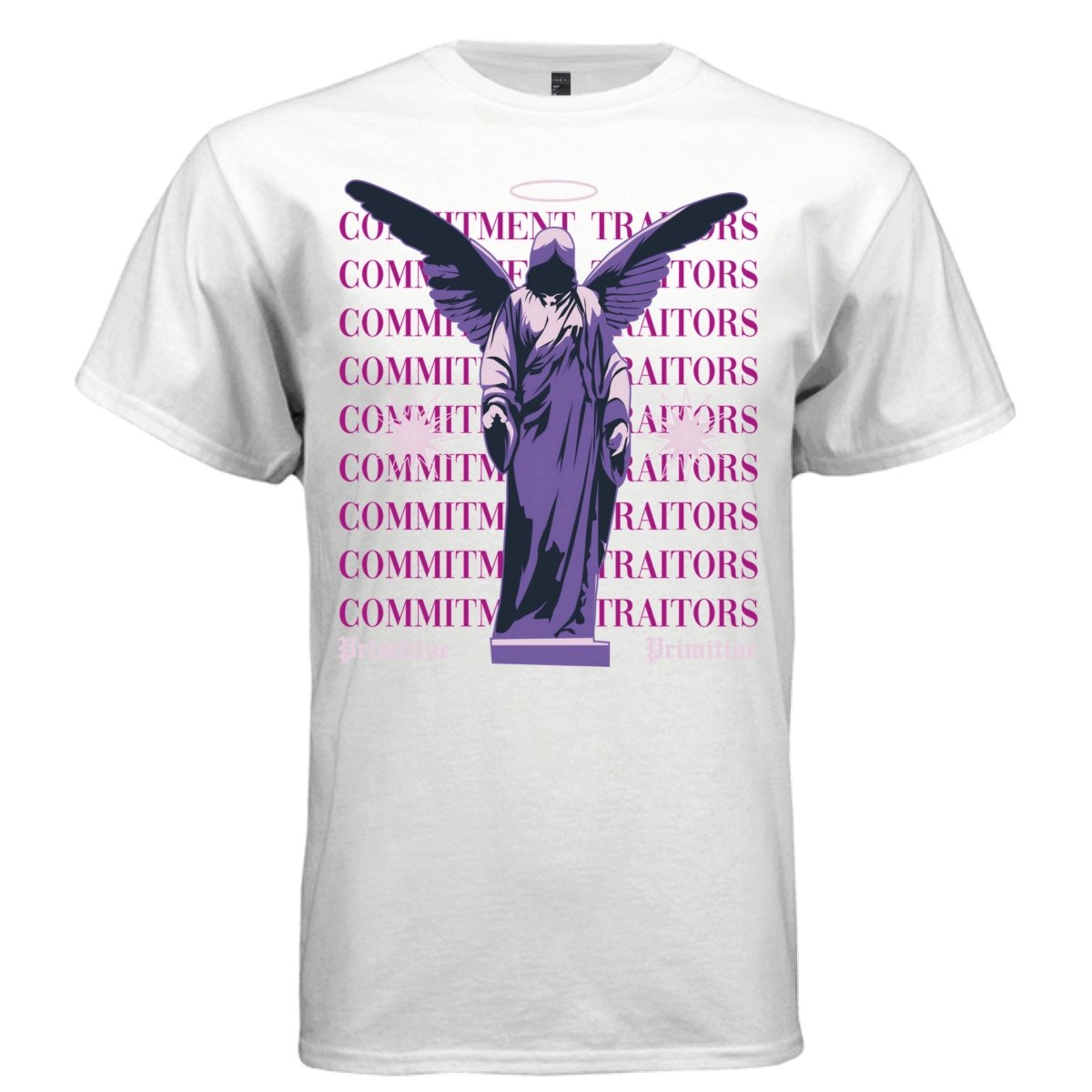 COMMITMENT TRAITORS Y2K Winged Angel Statue Graphic T-Shirt | Unisex Streetwear 328 - Project Hood