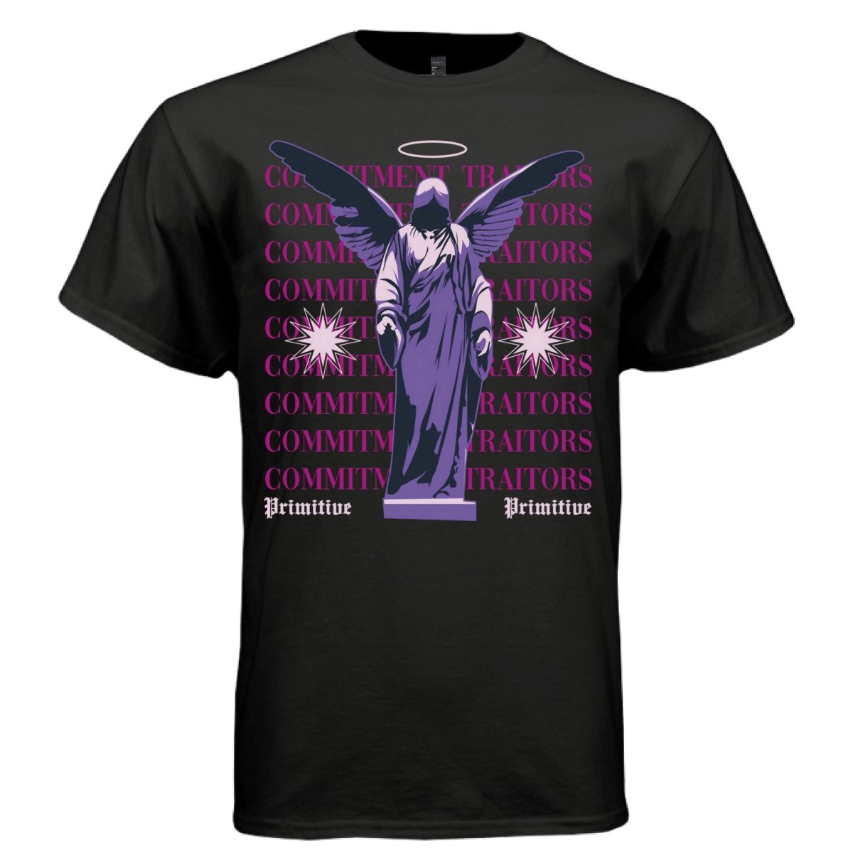 COMMITMENT TRAITORS Y2K Winged Angel Statue Graphic T-Shirt | Unisex Streetwear 328 - Project Hood