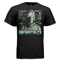 CONFIDENTIALITY Y2K Hooded Figure Tech Poem Graphic T-Shirt | Unisex Streetwear 331 - Project Hood