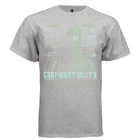 CONFIDENTIALITY Y2K Hooded Figure Tech Poem Graphic T-Shirt | Unisex Streetwear 331 - Project Hood