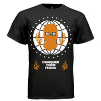 CONQUER YOUR FEARS Y2K Masked Globe Graphic T-Shirt | Unisex Streetwear 336 - Project Hood
