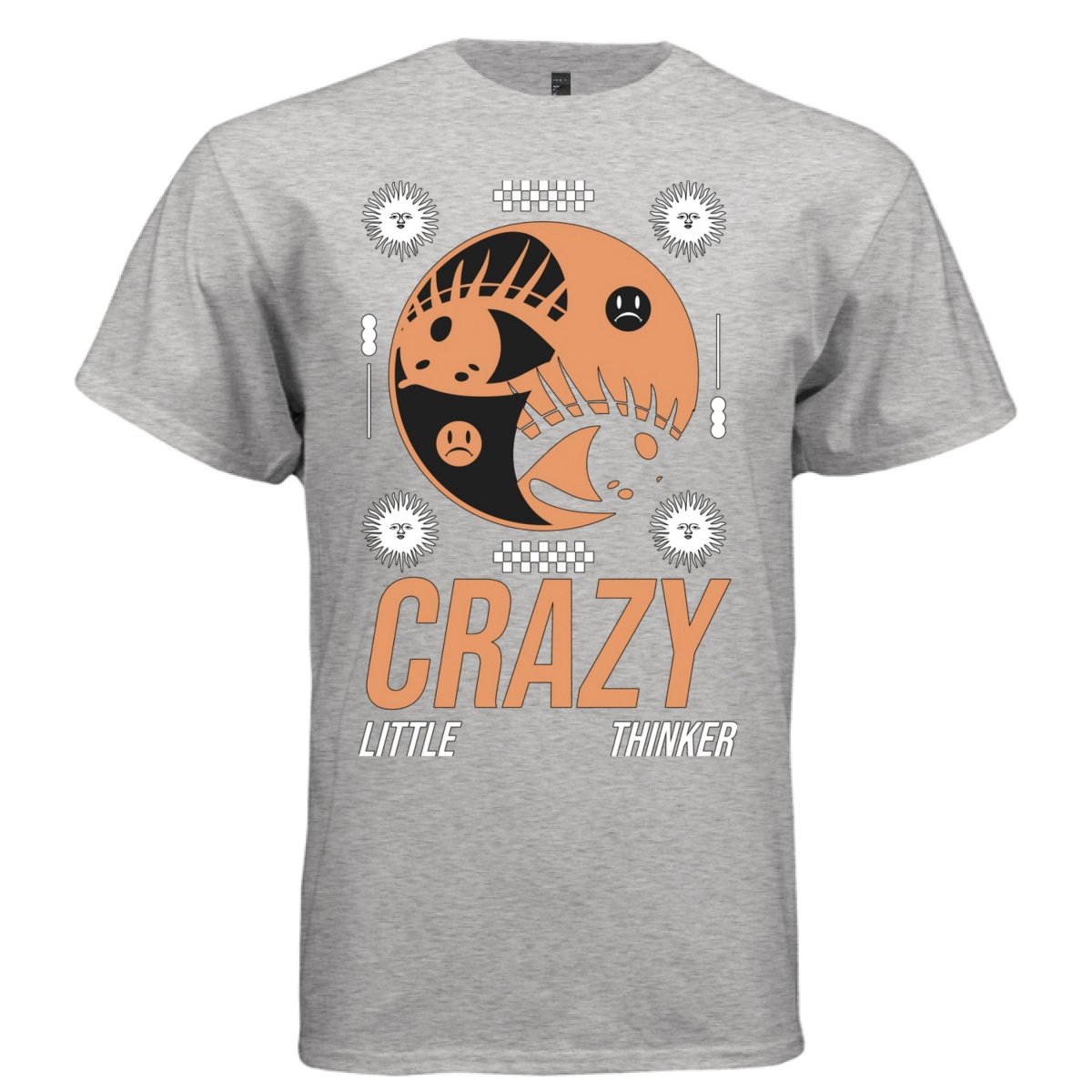 CRAZY LITTLE THINKER Y2K Fishbone Yin Yang Graphic T-Shirt | Unisex Streetwear 341 - Project Hood
