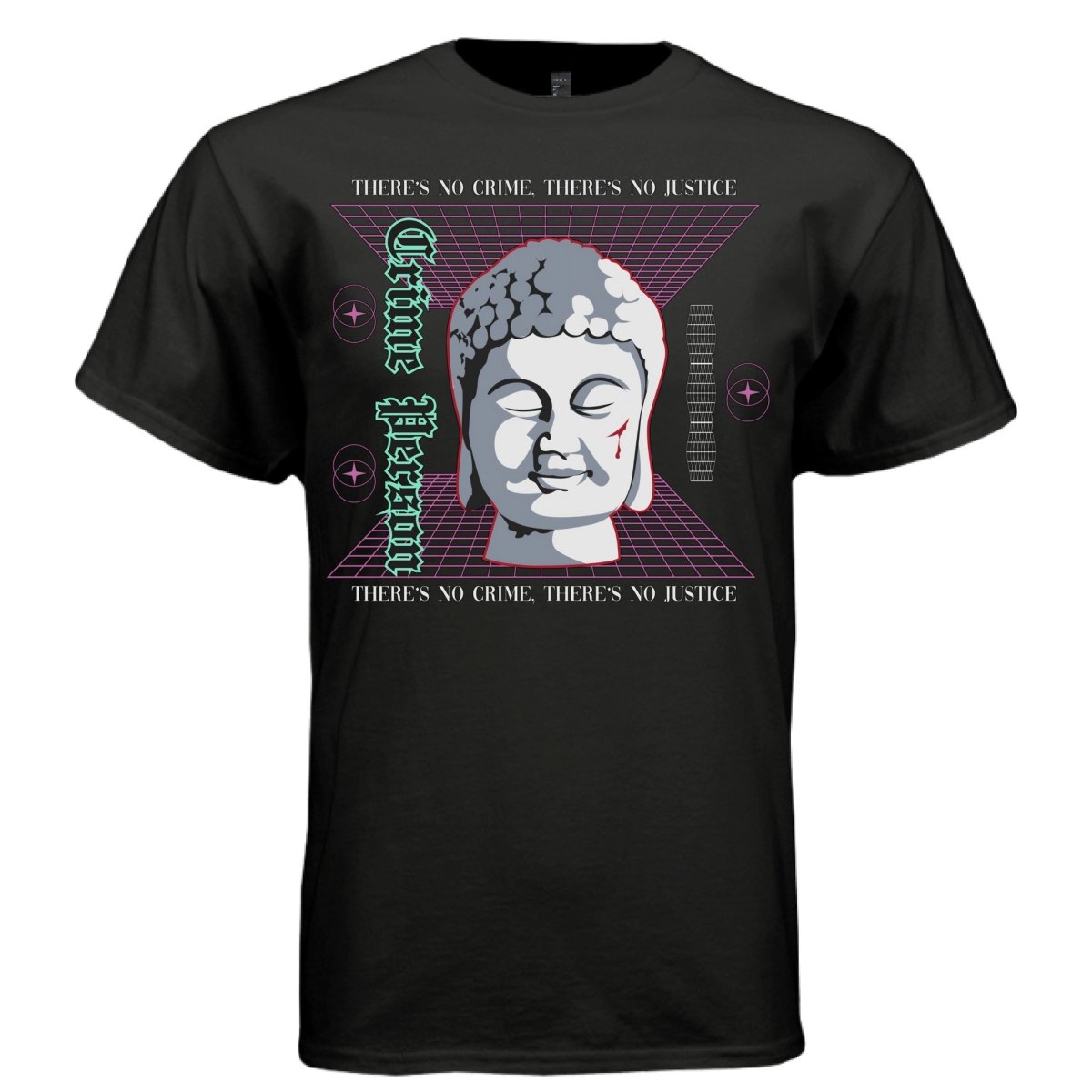 CRIME Y2K Buddha Grid Graphic T-Shirt | Unisex Streetwear 346 - Project Hood