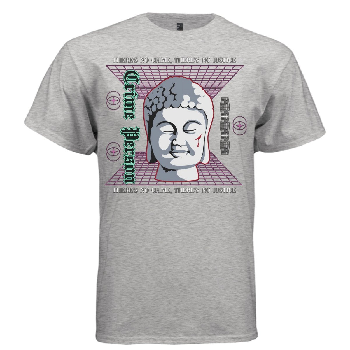 CRIME Y2K Buddha Grid Graphic T-Shirt | Unisex Streetwear 346 - Project Hood